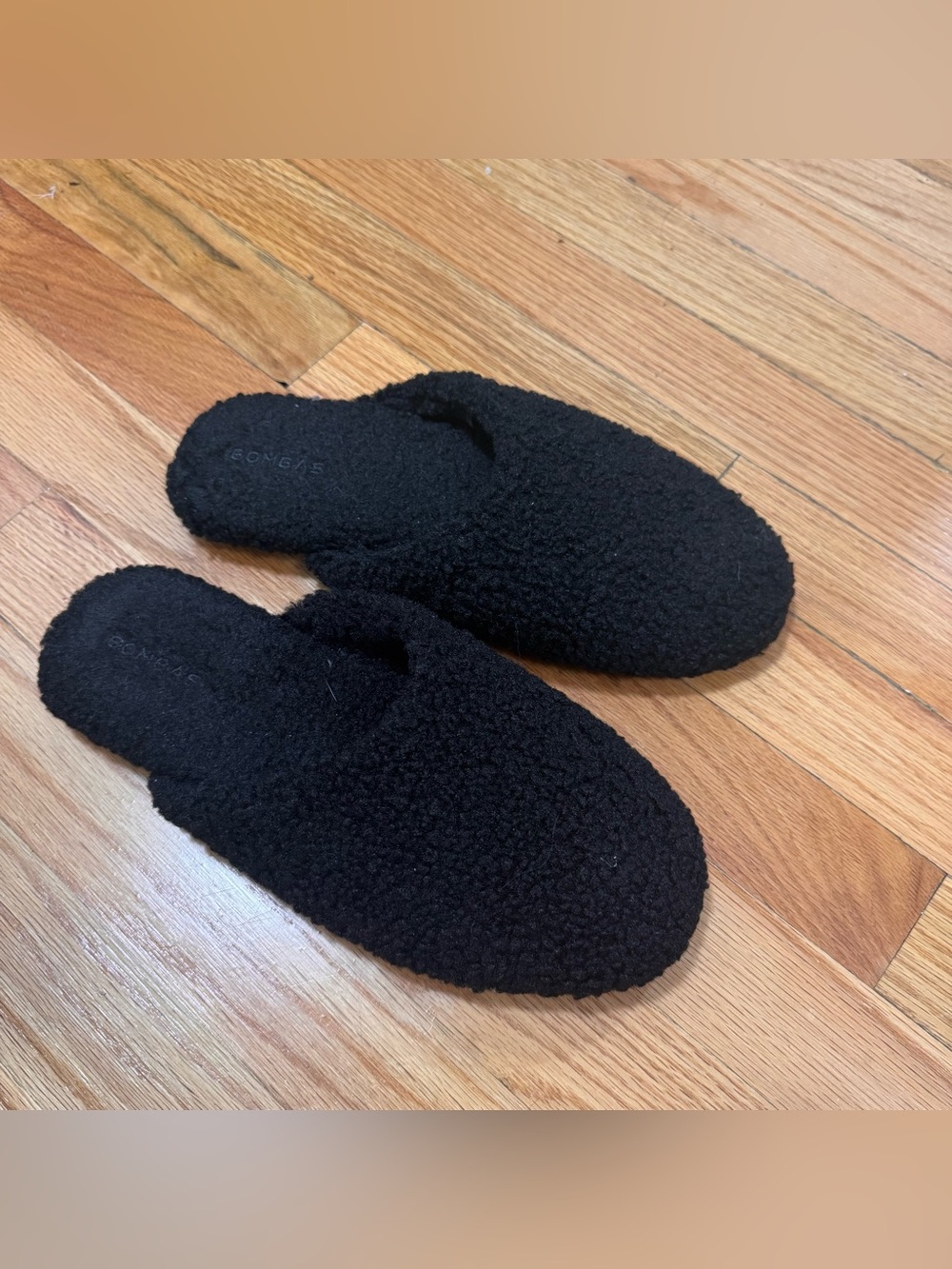 Bombas Sunday Mule Slipper Faux-Fur Sherpa Slip-On In Cream Women's Sz 9